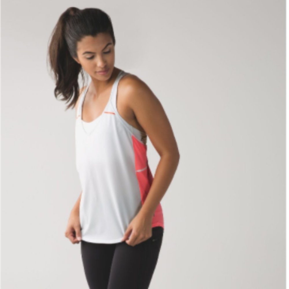 💜 NWT Lululemon Breezy Singlet (White/Grapefruit) 💜